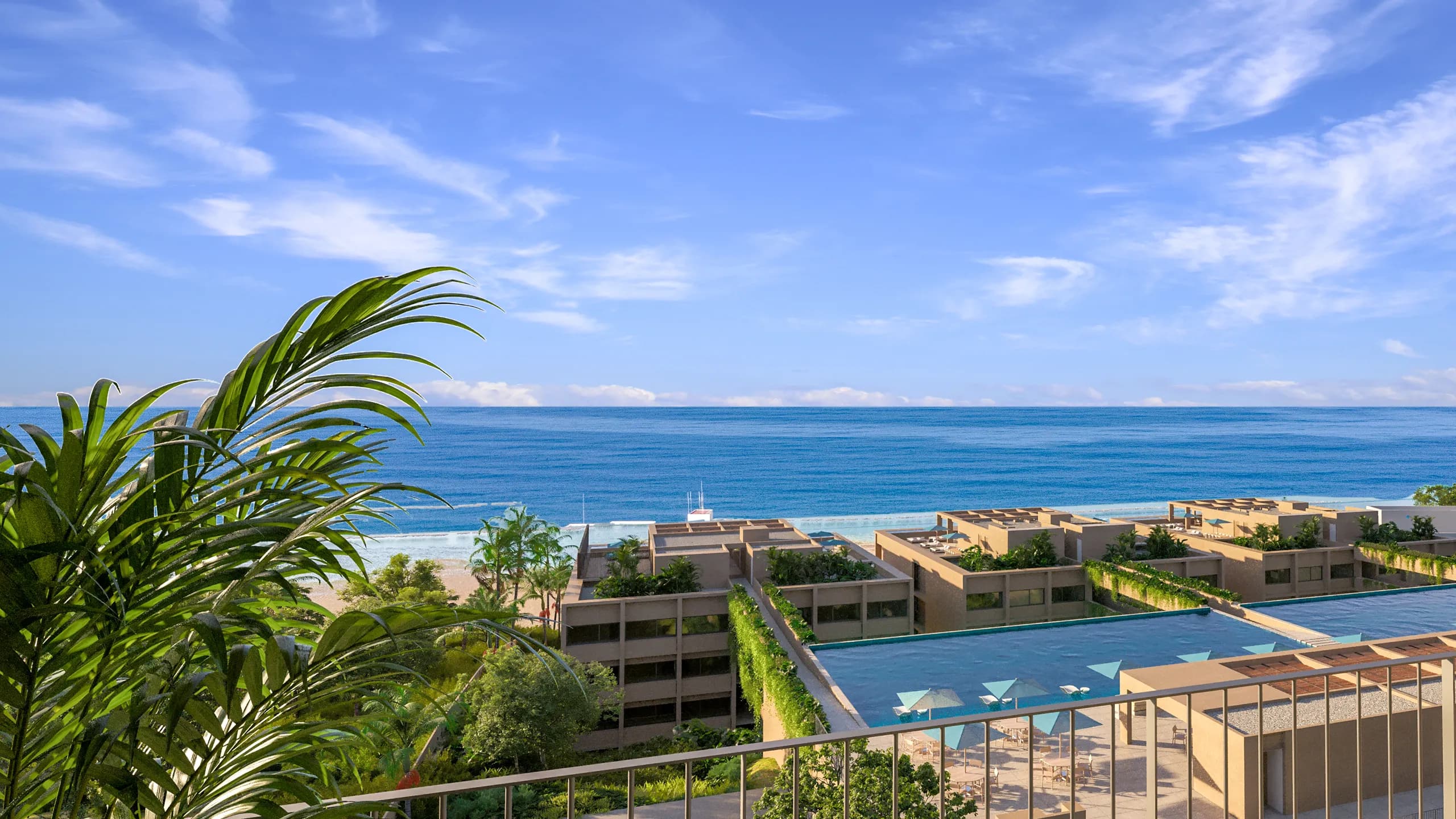 Ocean-view terrace overlooking UAVI amenities and the Pacific Ocean